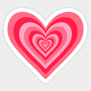 Cherry Red Expanding Hearts Sticker